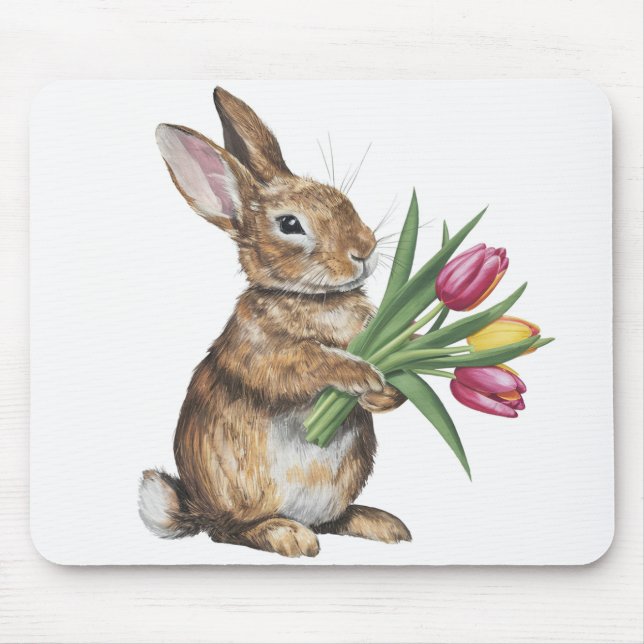 Bunny with Tulip Bouquet Musmatta (Framsidan)