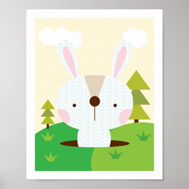 Bunny - Woodland Friends Nursery Wall Art Poster (Framsidan)