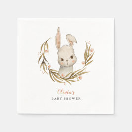 Bunny Woodland Theme Girl Baby Shower Pappersservett
