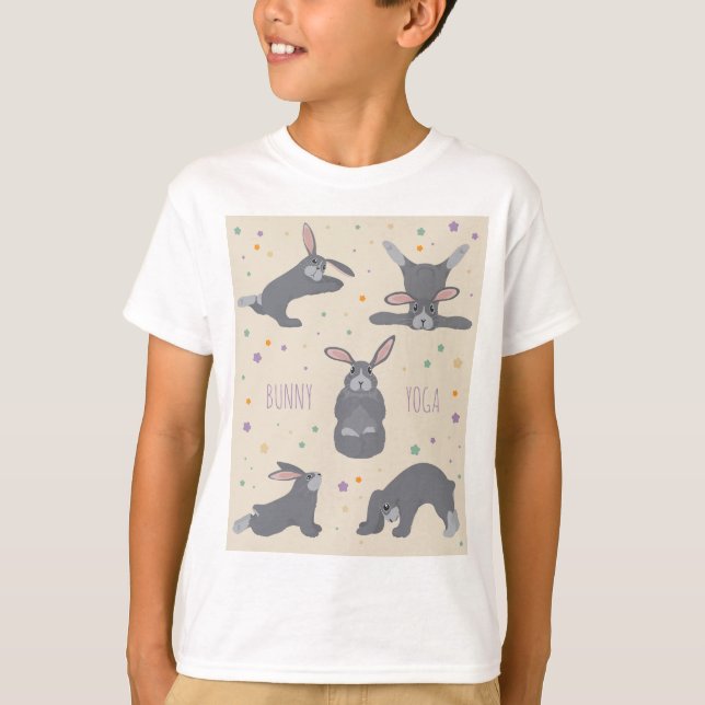 Bunny Yoga Poses Funny Rabbit T Shirt (Framsida)