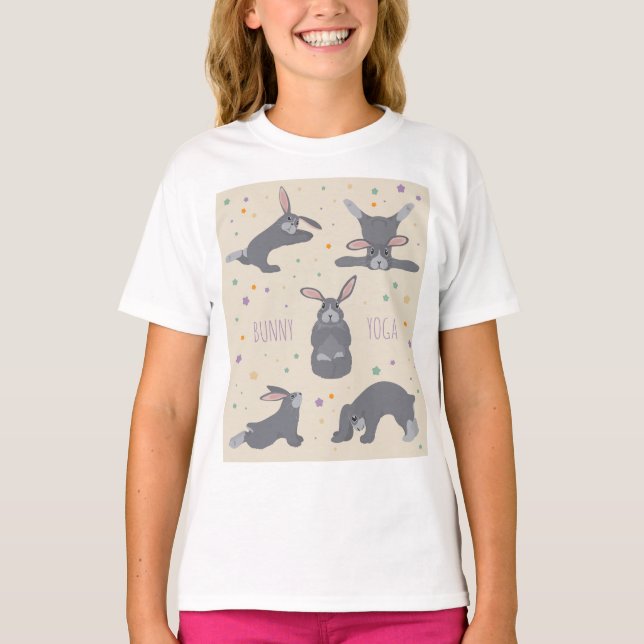 Bunny Yoga T Shirt (Framsida)