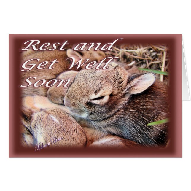 BunnyGetWell-skräddarsy Hälsningskort (Framsidan Horizontal)