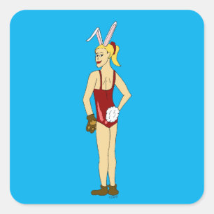bunnygirl2-dekal fyrkantigt klistermärke