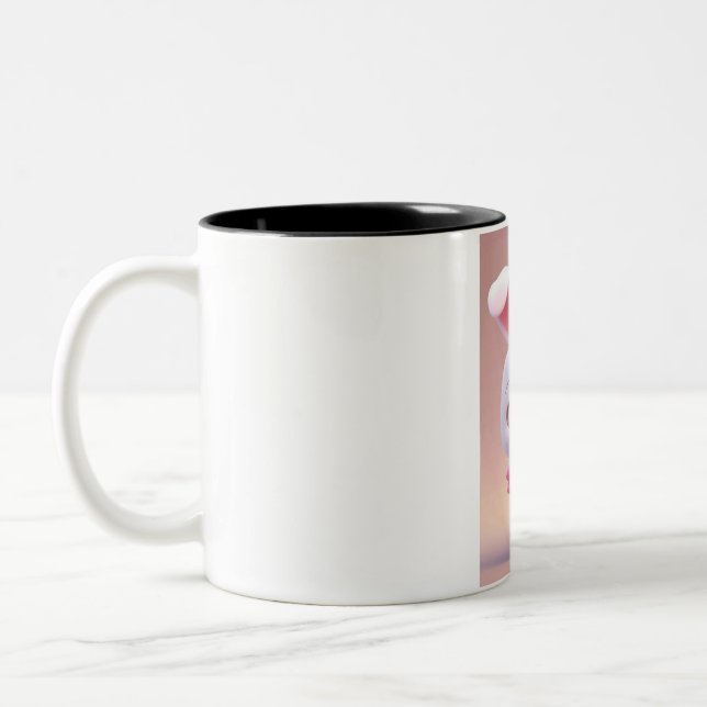 #BunnyMug #CuteCups #WhimsicalDrinkware Två-Tonad Mugg (Vänster)