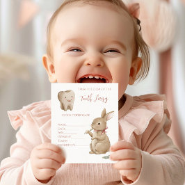 Bunnys flicka First Tooth Fairy Certificate