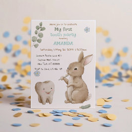 Bunnys första Tooth Party Inbjudningar