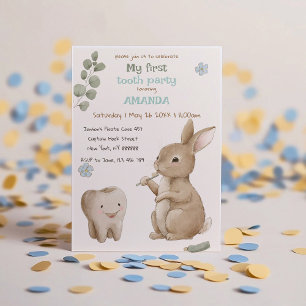 Bunnys första Tooth Party Inbjudningar