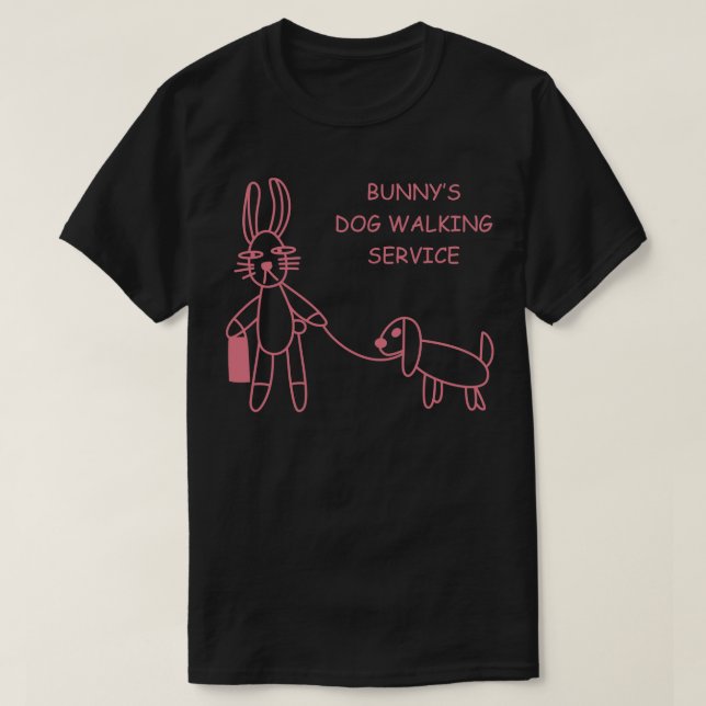 Bunnys Hund Walking Service T Shirt (Design framsida)