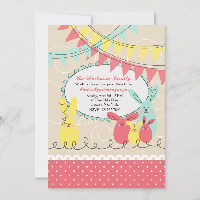Bunnys inbjudan till Firande Påsk (Framsida)
