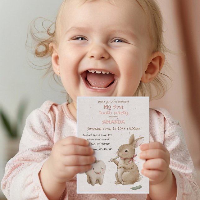 Bunnys inbjudan till First Toth Party (Skapare uppladdad)