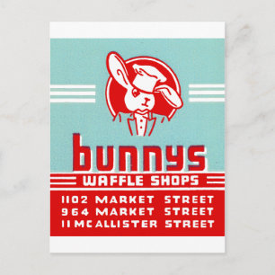 Bunnys Waffle Shops Vykort