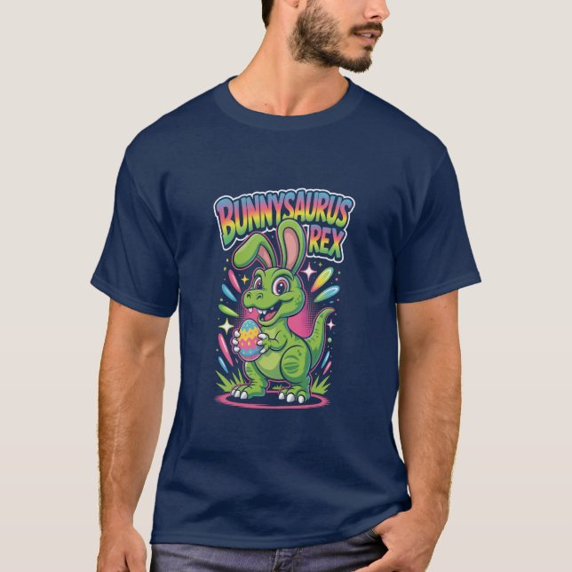 Bunnysaurus Easter Men's Tee Dino Bunny Dinosaur (Framsida)