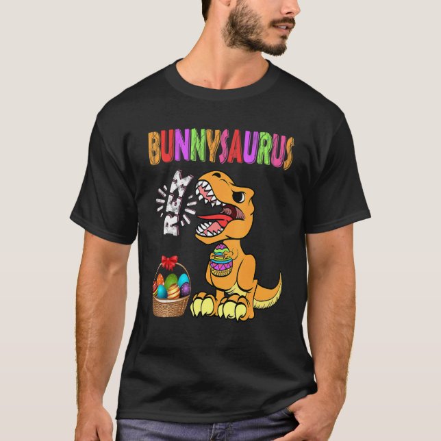 Bunnysaurus Rex Cute Rabbit Graphic T Shirt (Framsida)