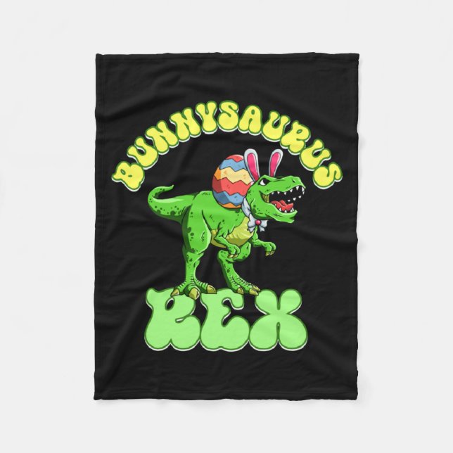 Bunnysaurus Rex Påsk Rex Dinosaur Kanin Barn Din Fleecefilt (Framsidan)
