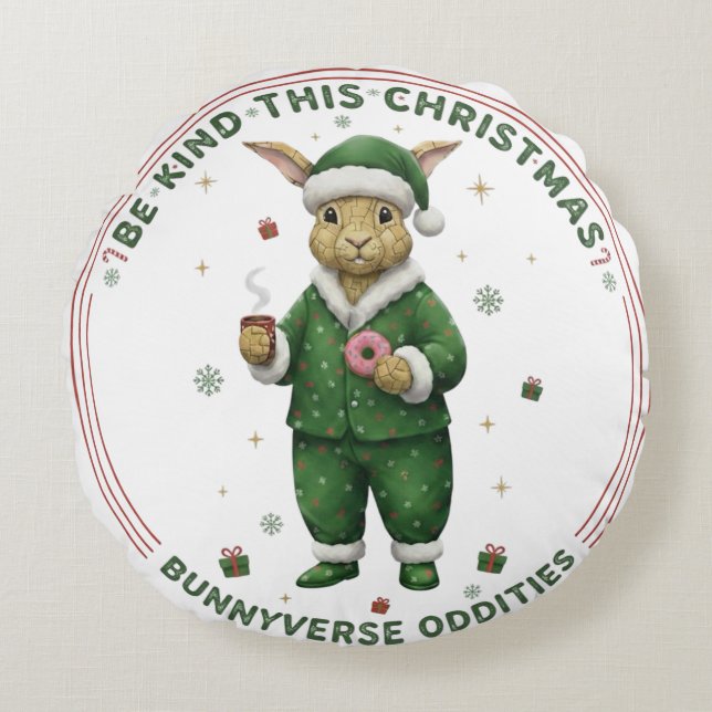 Bunnyverse christmas rund kudde (Framsidan)