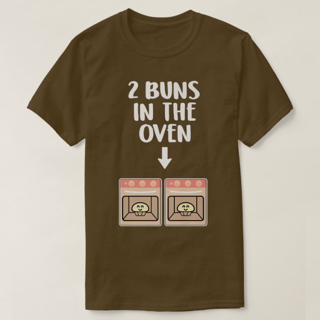 Buns In The Oven Twins Pregnancy Announcement Gend T Shirt (Design framsida)