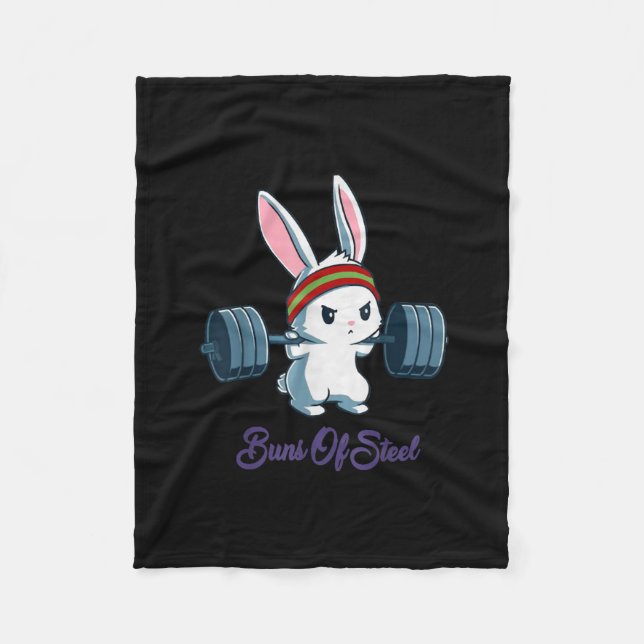Buns of Ness Rabbit Bunny Älskare Gym Workout Funn Fleecefilt (Framsidan)