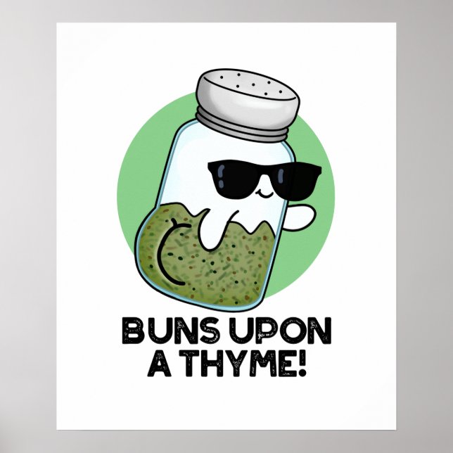 Buns på en Thyme Funny Herb Pun Poster (Framsidan)