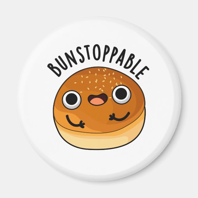 Bunstoppable Funny Bun Pun Magnet (Framsidan)