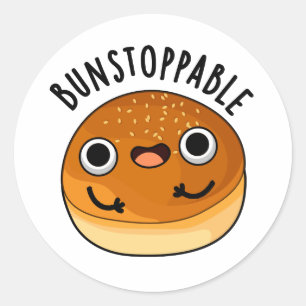 Bunstoppable Funny Bun Pun Runt Klistermärke