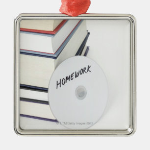 Bunt av bokar med CD Julgransprydnad Metall