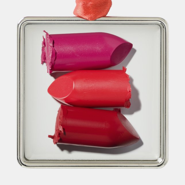 Bunt av bruten läppstift julgransprydnad metall (Framsidan)