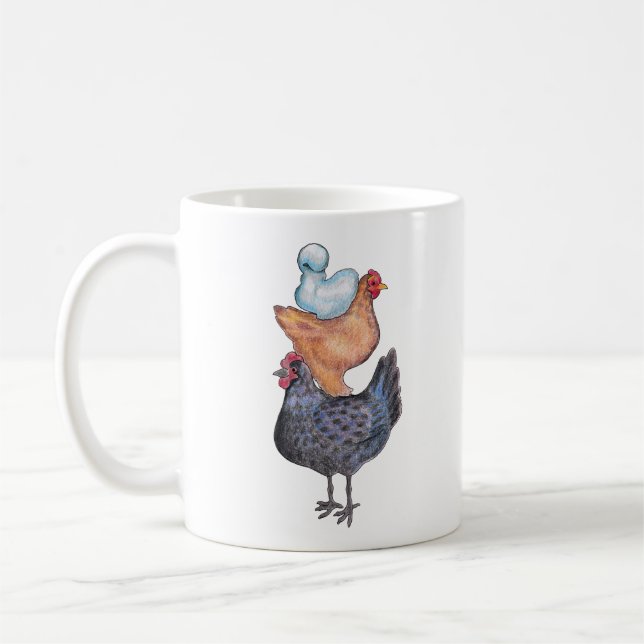 Bunt av hönamuggen kaffemugg (Vänster)