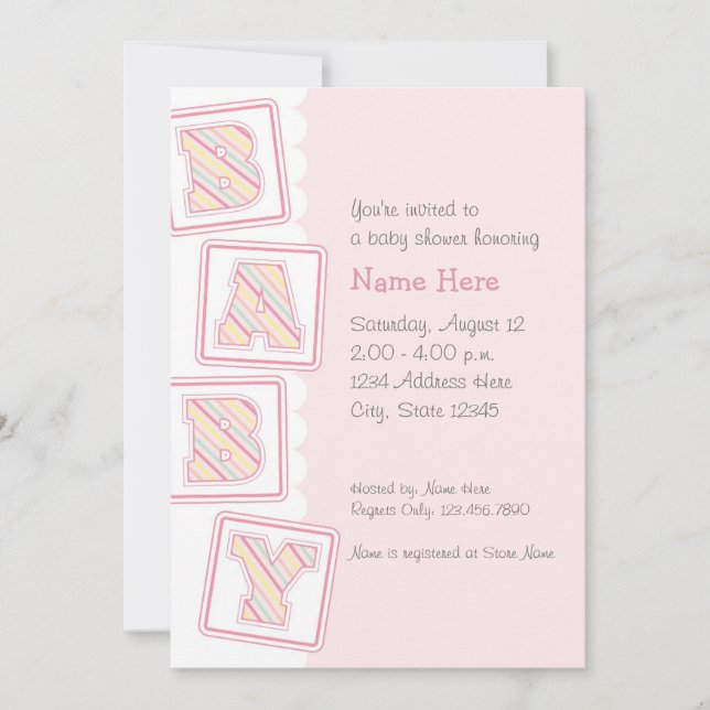 Bunt av inbjudan för babykvarterdusch (Framsida)
