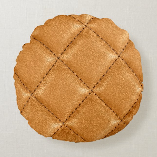 Bunt läder i lyxbilar, insida struktur. rund kudde (Framsidan)