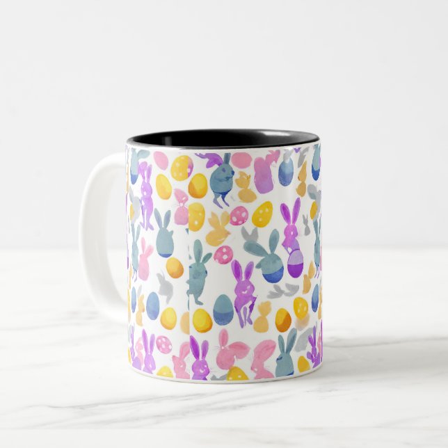 bunt med påskägg Två-Tonad mugg (Framsida vänster)