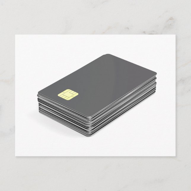 Bunt med tomma plast- kort med chipen (Framsida)