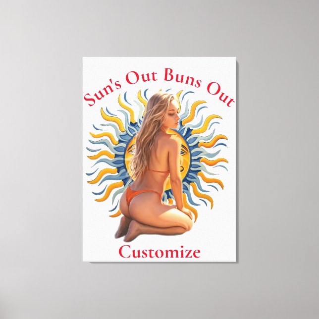 Bunt ut Bikini Beach Girl Thunder_Cove Canvastryck (Framsida)