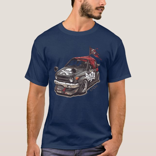 Bunta Fujiwara JDM Pirate Edition Race Kei Car ret T Shirt (Framsida)