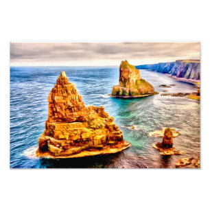 Buntar av duncansby Skottland måla Fototryck