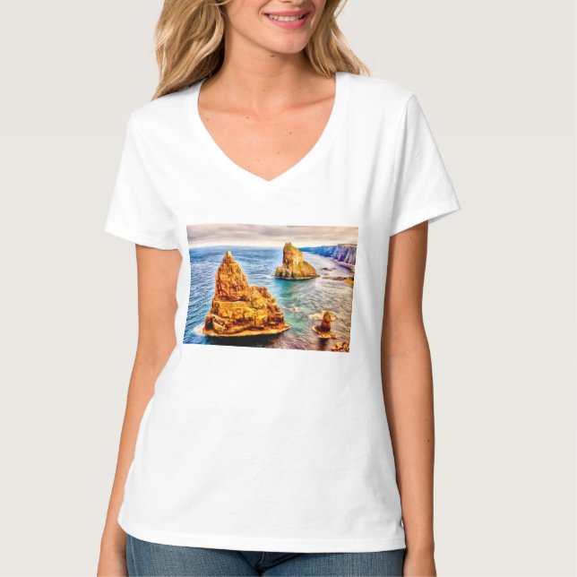 Buntar av duncansby Skottland måla T Shirt (Framsida)