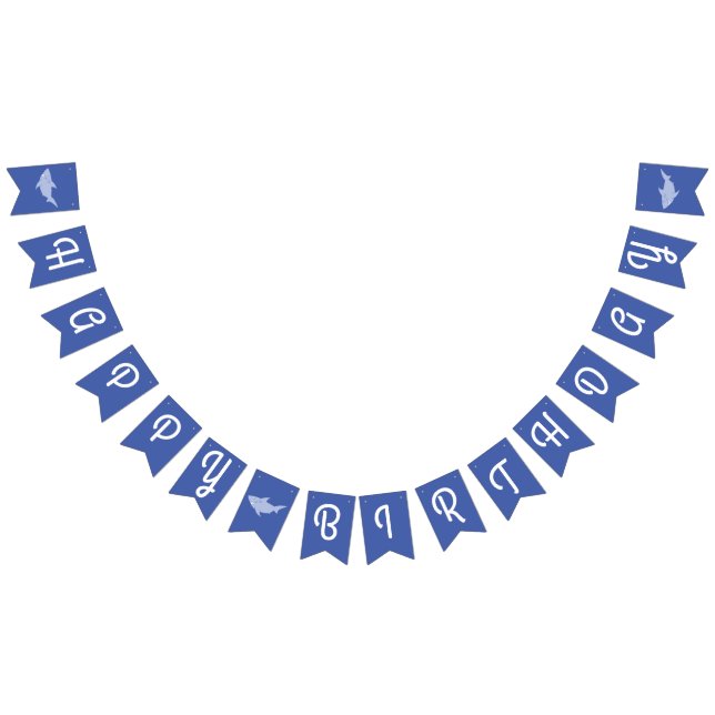 Buntbanderoll baby Shark Grattis på födelsedagen Vimplar (Alla)