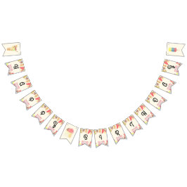 Buntbanderoll för Ice Cream Grattis på födelsedage Vimplar