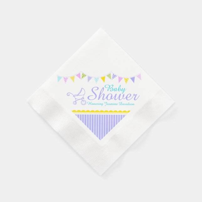 Buntdusch lila Blue namn papper napkin Pappersservett (Hörn)