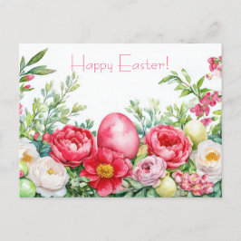 Bunte Aquarell Oster Postkarte mit Frühlingsblumen Vykort