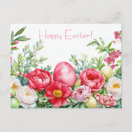 Bunte Aquarell Oster Postkarte mit Frühlingsblumen Vykort