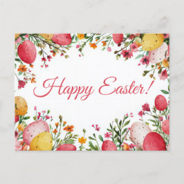 Bunte Aquarell Oster Postkarte mit Ostereiern Vykort