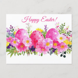 Bunte Aquarell Oster Postkarte mit Ostereiern Vykort