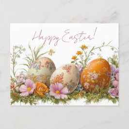 Bunte Aquarell Oster Postkarte mit Ostereiern Vykort