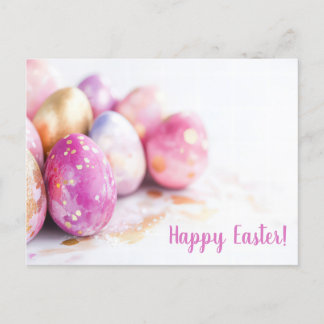 Bunte Aquarell Oster Postkarte mit Ostereiern Vykort