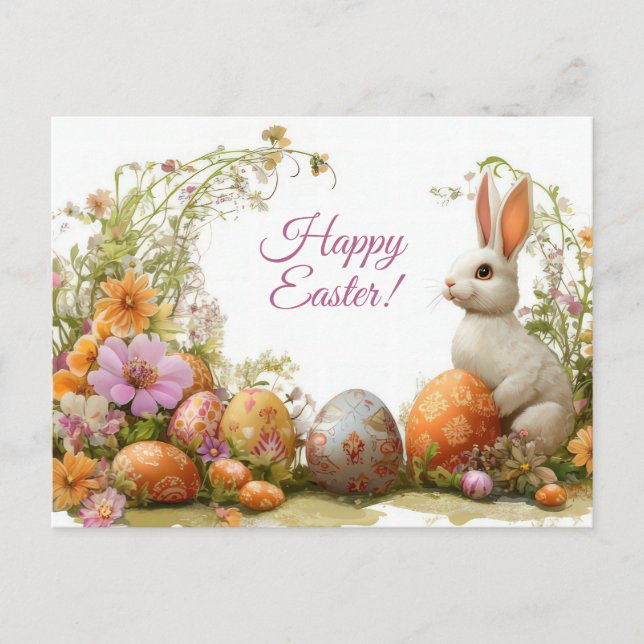 Bunte Aquarell Oster Postkarte mit Ostereiern Vykort (Framsida)