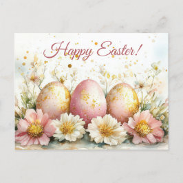 Bunte Aquarell Oster Postkarte mit Ostereiern Vykort