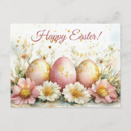 Bunte Aquarell Oster Postkarte mit Ostereiern Vykort