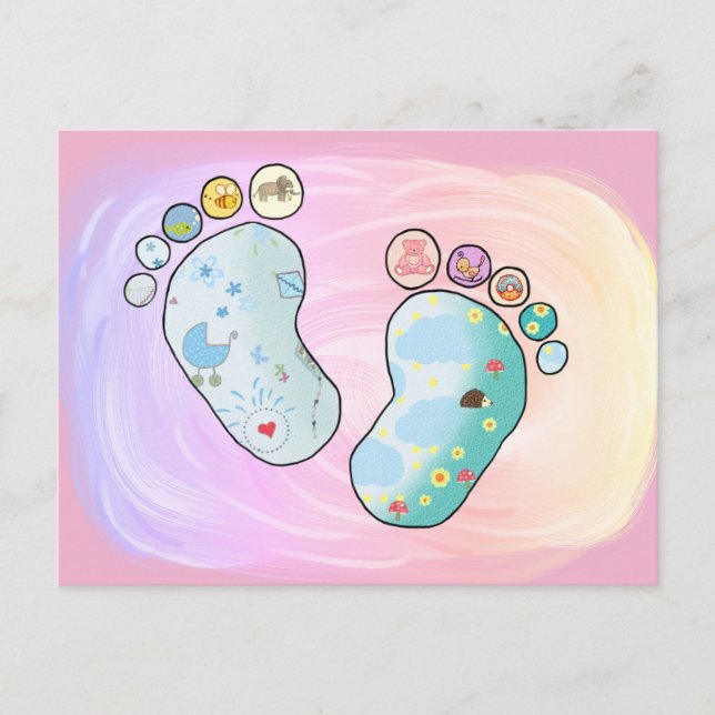 Bunte Babyfüsse Vykort (Framsida)