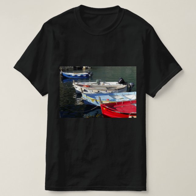 Bunte Boote am Pier T Shirt (Design framsida)