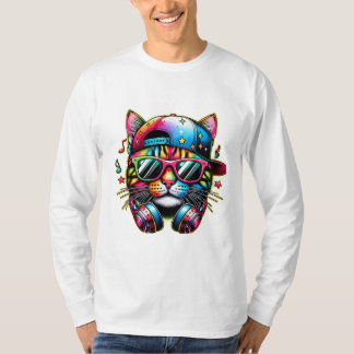 Bunte Feierkatze T Shirt
